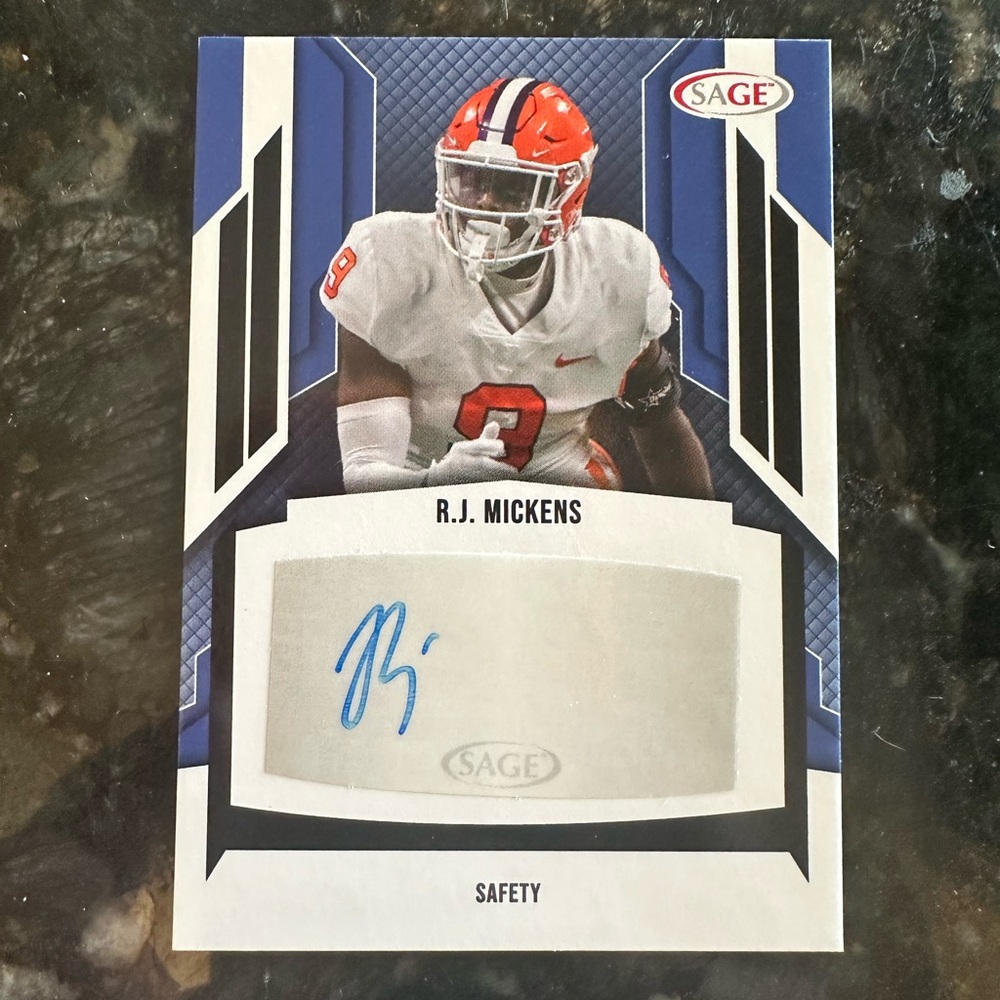 RJ MICKENS AUTOGRAPH CARD!!